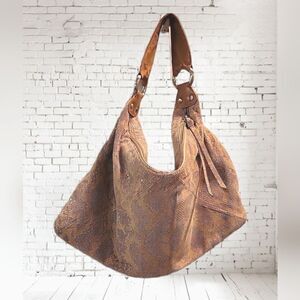 HOBO Paulette Shoulder Bag Leather Printed Snake